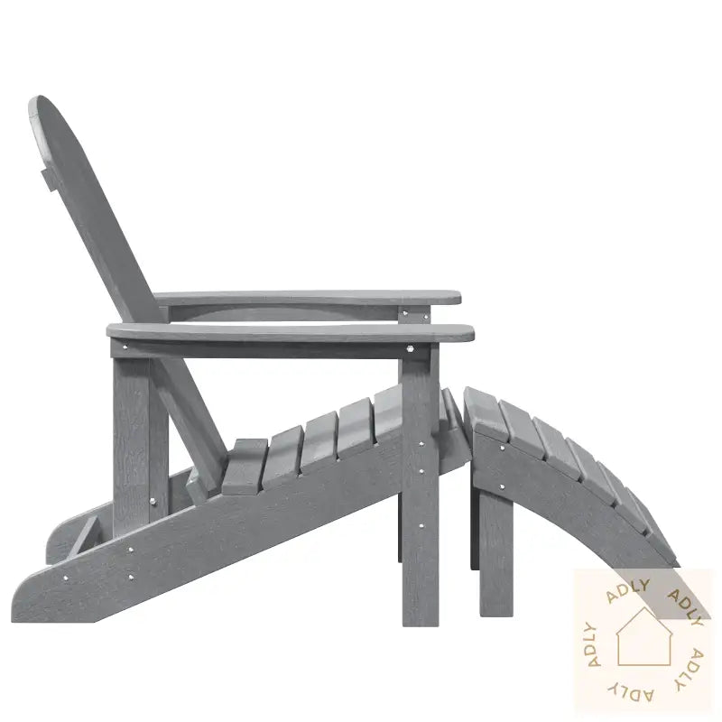 Adirondack-Stol Med Fotstøtte Lysegrå Hdpe