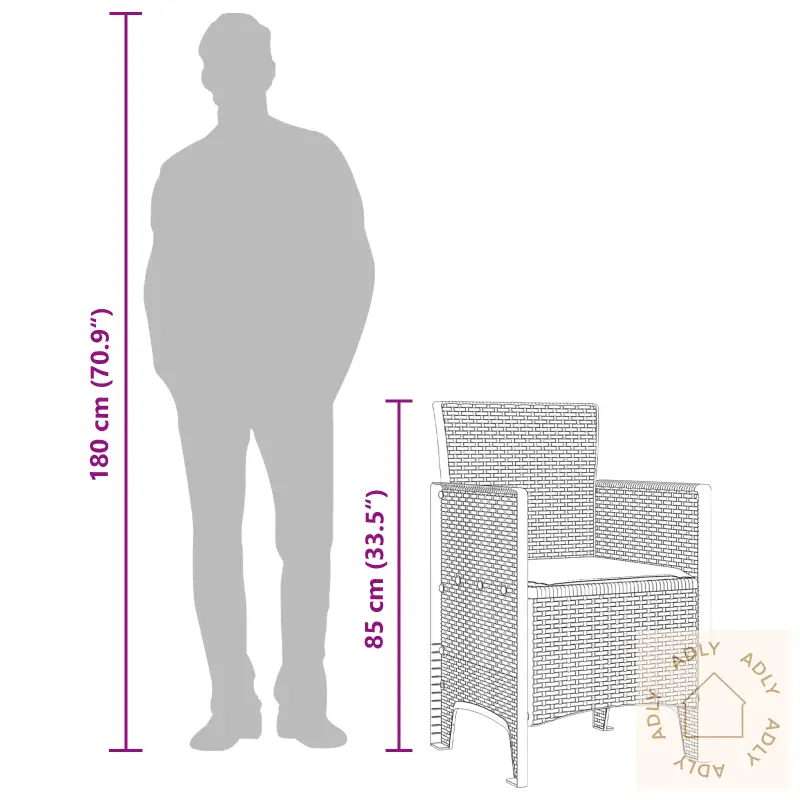 Hagemøbler Med Puter 2 Stk Lysegrå Poly Rattan