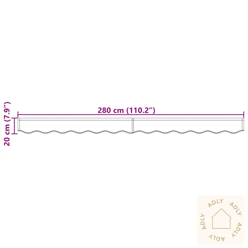 Markisedekor For 3 M Ramme Lysegrå 2.8X0.2 M