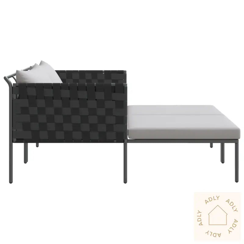 Solseng Med Puter For 2 Personer Anthracite 115X153X69,5 Cm Stål