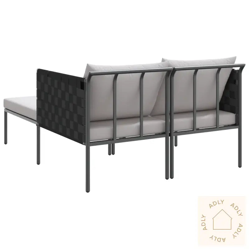 Solseng Med Puter For 2 Personer Anthracite 115X153X69,5 Cm Stål
