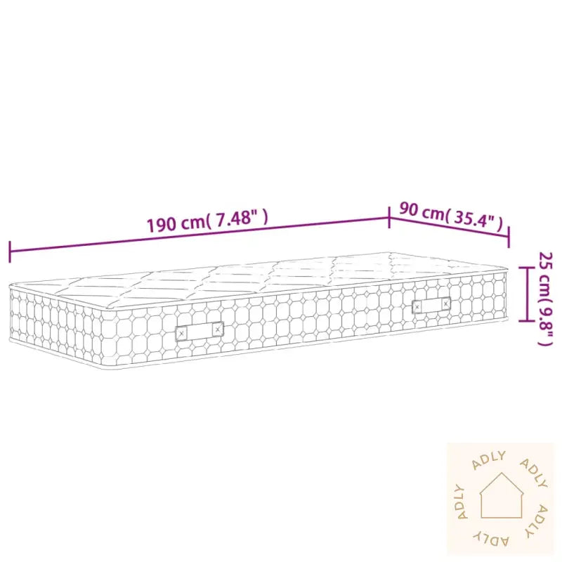 Madrass Med Pocketfjær Middels Fast 90X190 Cm