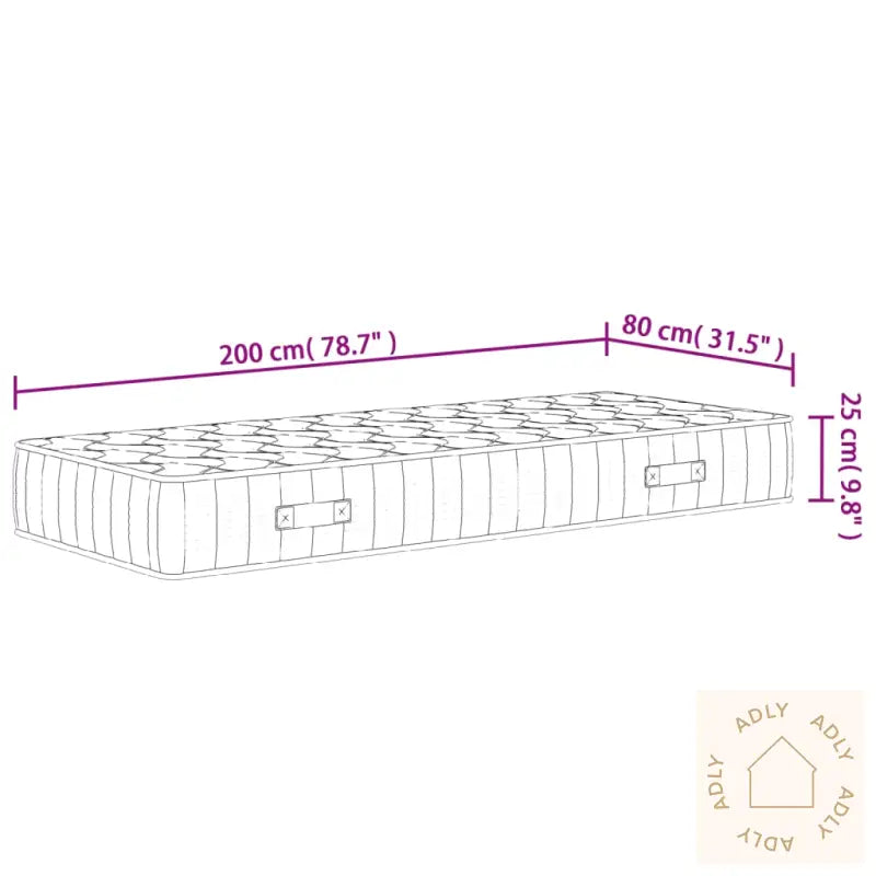 Madrass Med Pocketfjær Middels Fast 80X200 Cm