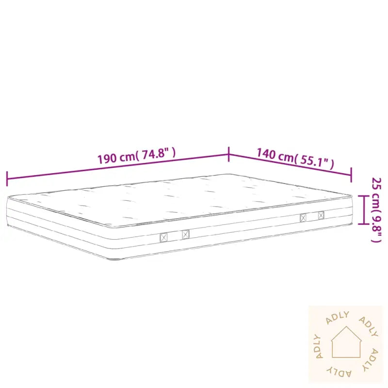 Madrass Med Pocketfjær Middels Fast 140X190 Cm