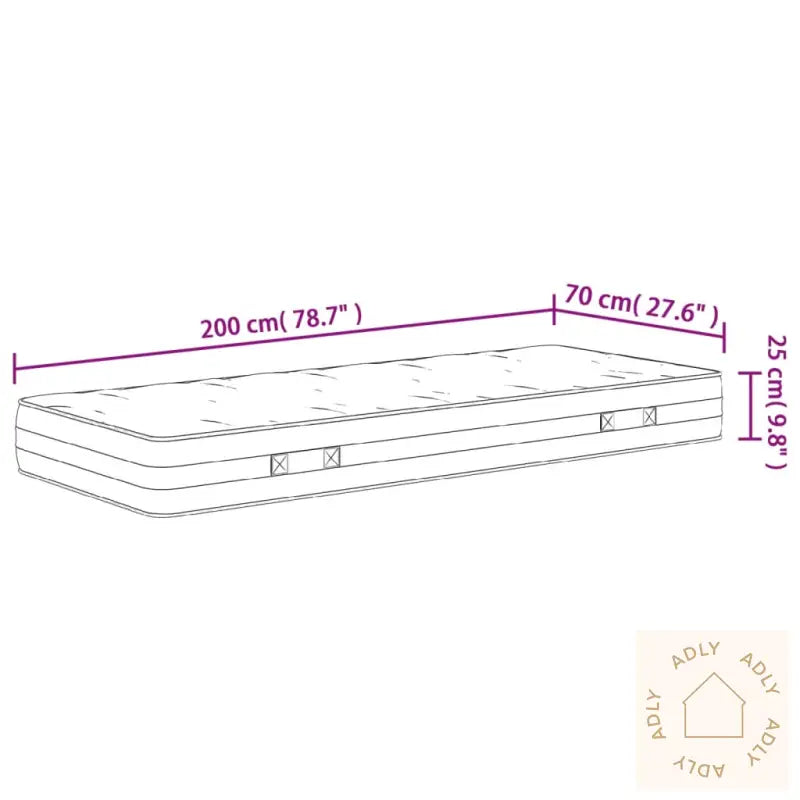 Madrass Med Pocketfjær Middels Fast 70X200 Cm