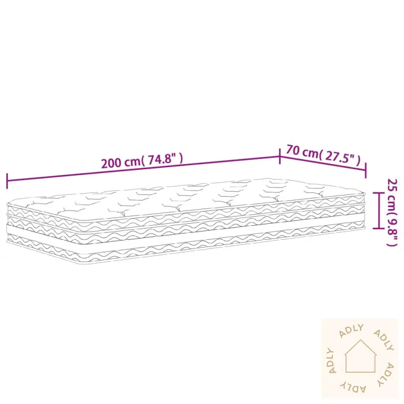 Madrass Med Pocketfjær Middels 70X200 Cm