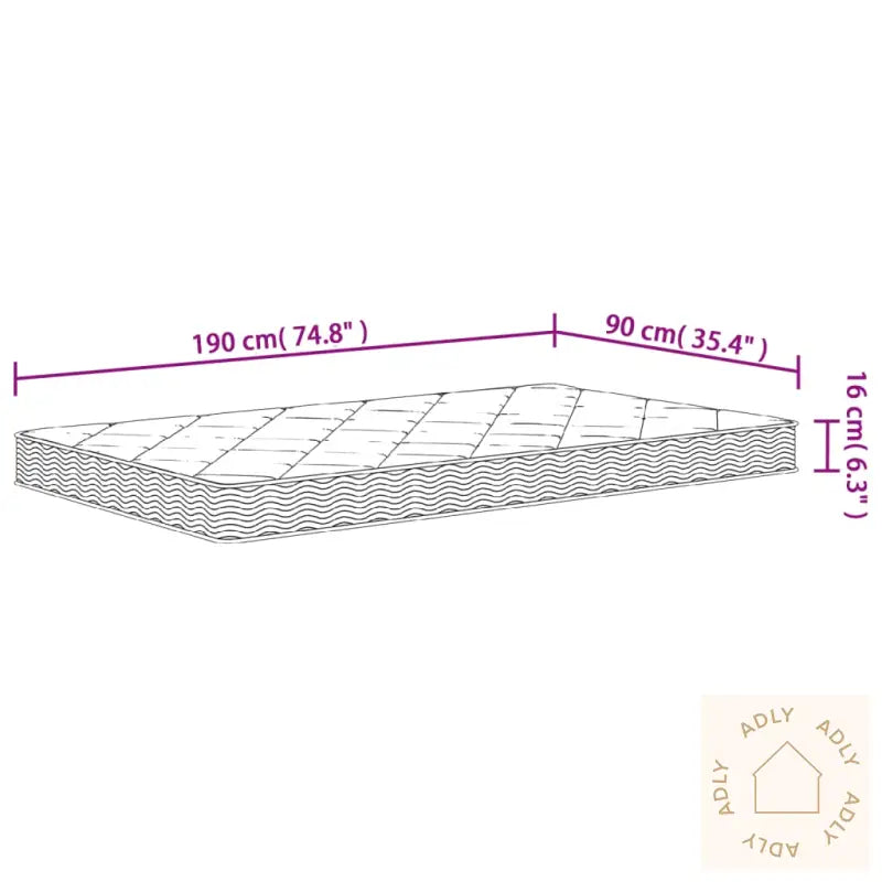 Skummadrass Middels Myk 90X190 Cm
