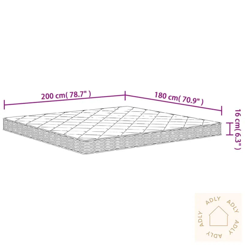 Skummadrass Middels Myk 180X200 Cm
