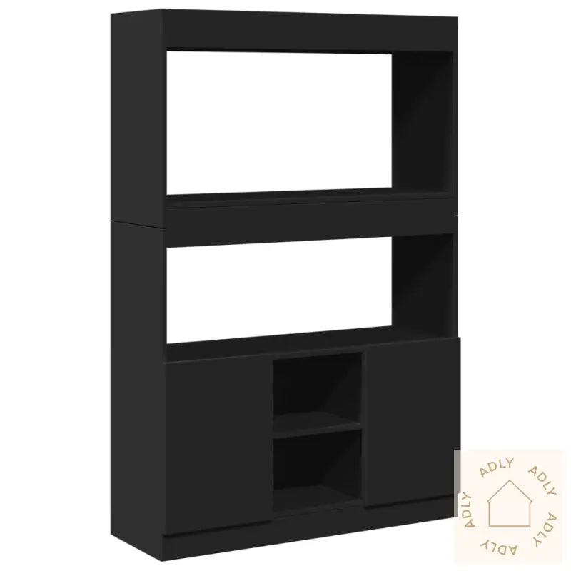 Highboard Svart 92X33X140 Cm Konstruert Tre