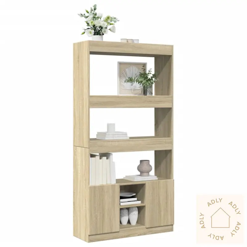 Highboard Sonoma Eik 92X33X180 Cm Konstruert Tre