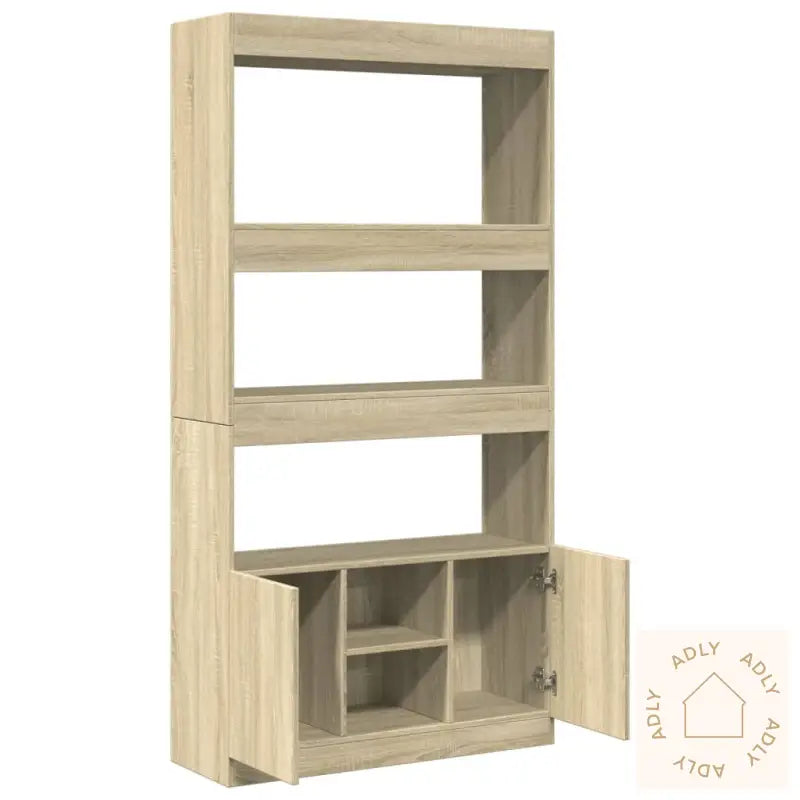 Highboard Sonoma Eik 92X33X180 Cm Konstruert Tre