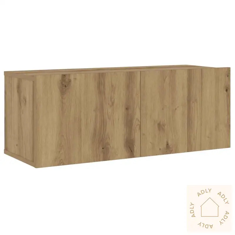 Vegghengte Tv-Benker 4 Stk Artisan Eik Konstruert Tre