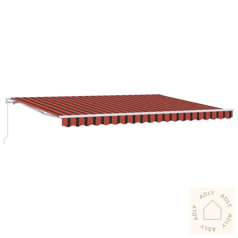 Manuell Uttrekkbar Markise Oransje Og Brun 450X350 Cm