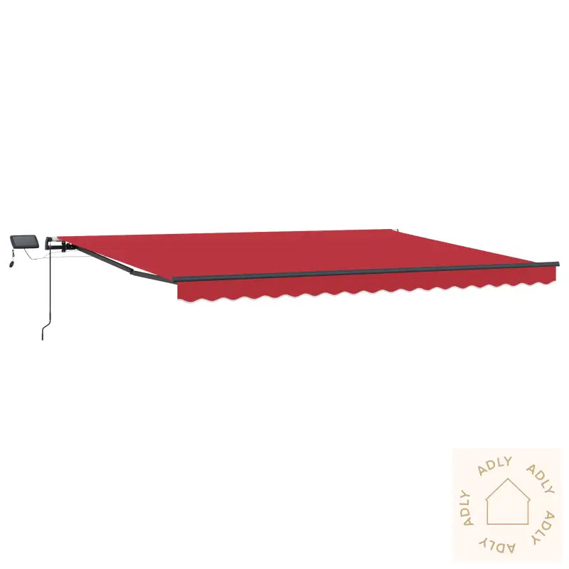 Manuell Predragbar Markise Med Led I Rød 400X300 Cm