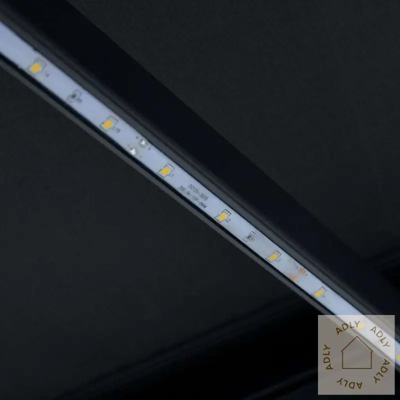Manuell Uttrekkbar Markise Med Led 300X250 Cm Antrasitt