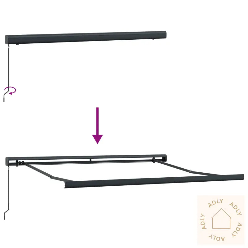 Manuell Uttrekkbar Markise Svart 350X250 Cm
