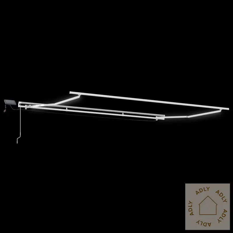 Manuell Uttrekkbar Markise Med Led Grønn Og Gul 400X300 Cm