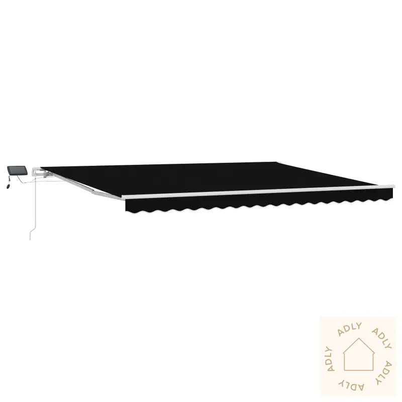 Manuell Uttrekkbar Markise Med Led Sort 450X300 Cm