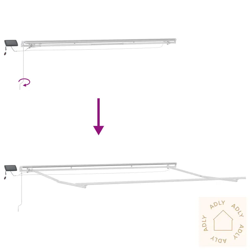 Manuell Uttrekkbar Markise Med Led Sort 450X300 Cm