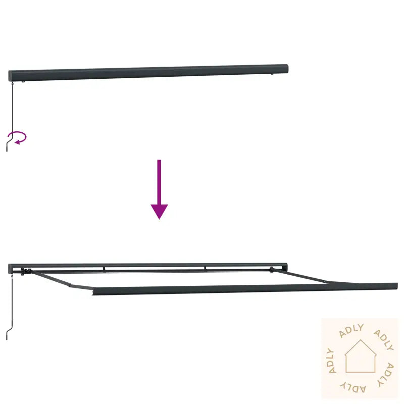 Manuell Uttrekkbar Markise Grønn Og Hvit 500X300 Cm