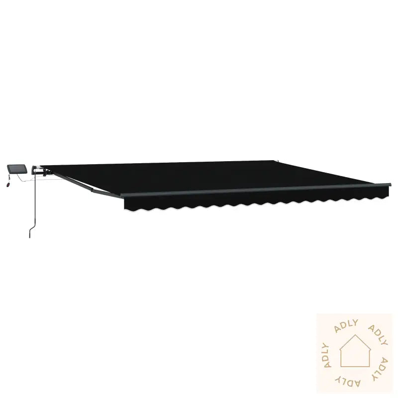Manuell Uttrekkbar Markise Med Led Svart 400X350 Cm
