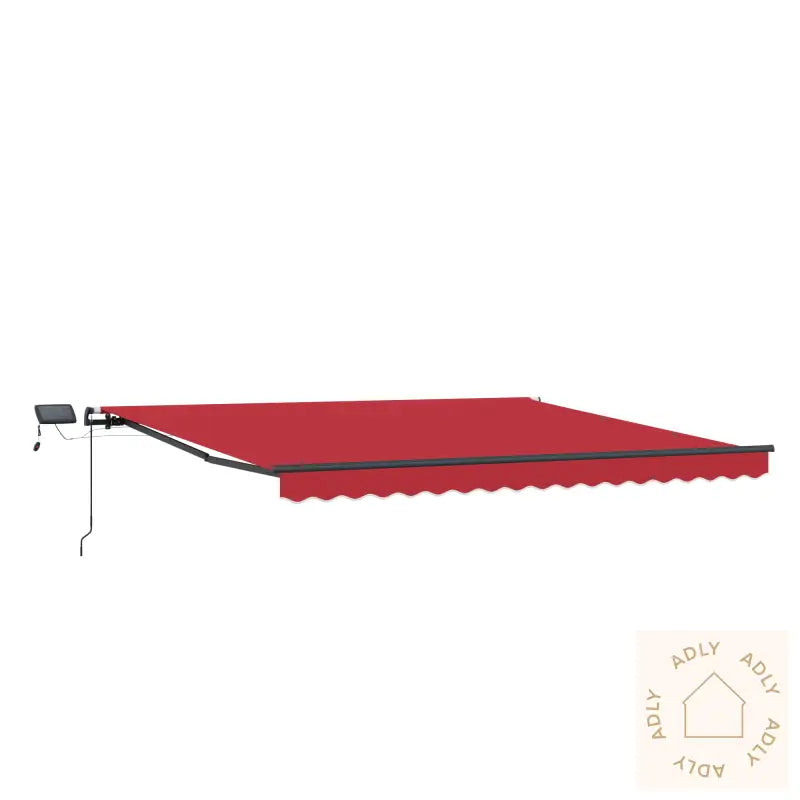 Manuell Uttrekkbar Markise Med Led Rød 450X350 Cm