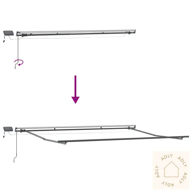 Manuell Uttrekkbar Markise Med Led Rød 450X300 Cm