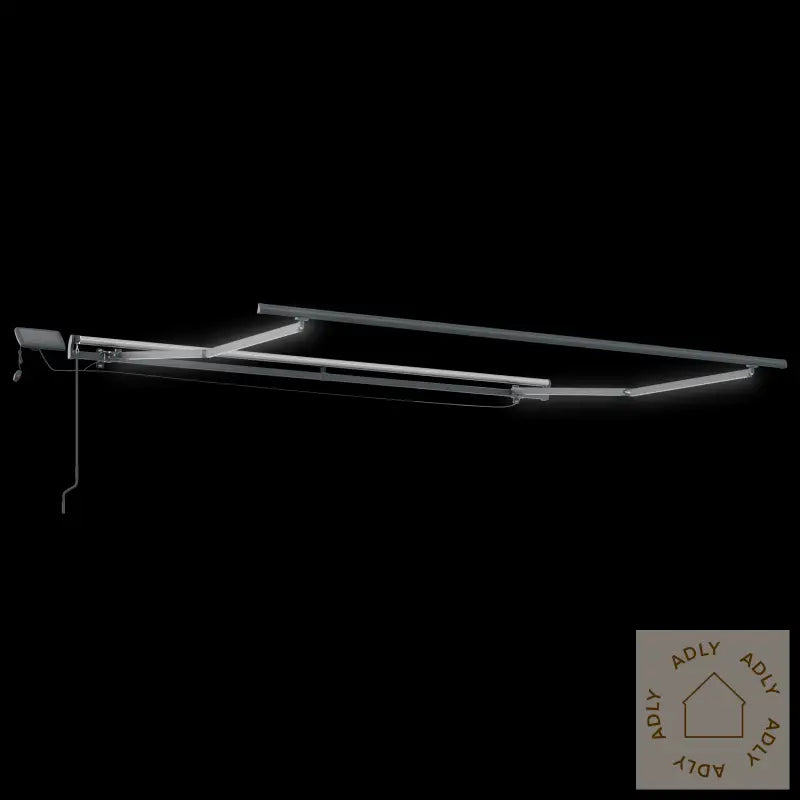 Manuell Uttrekkbar Markise Med Led Rød 350X250 Cm