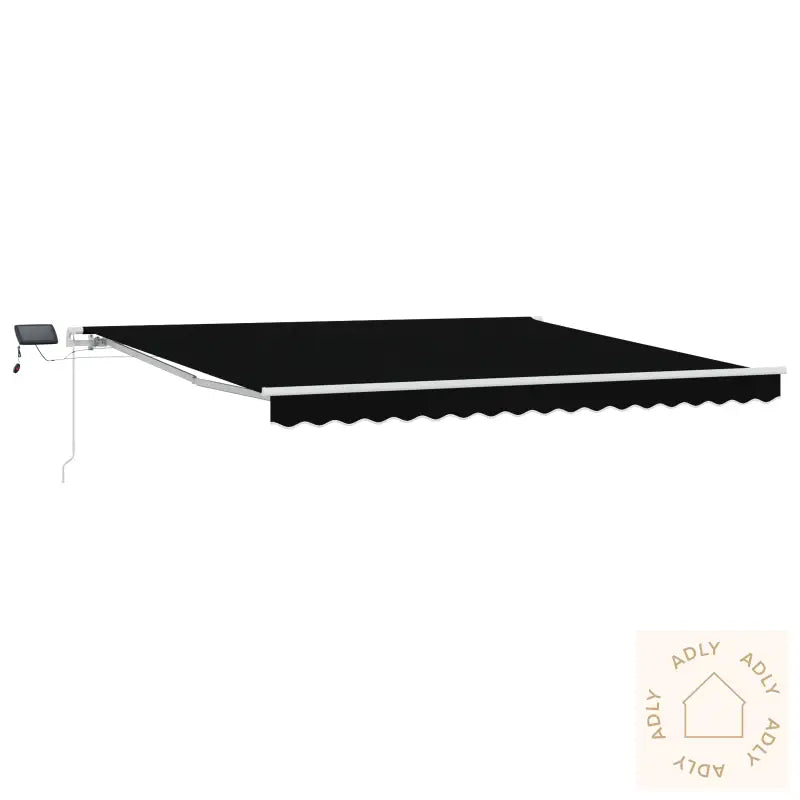 Manuell Uttrekkbar Markise Med Led Svart 400X300 Cm