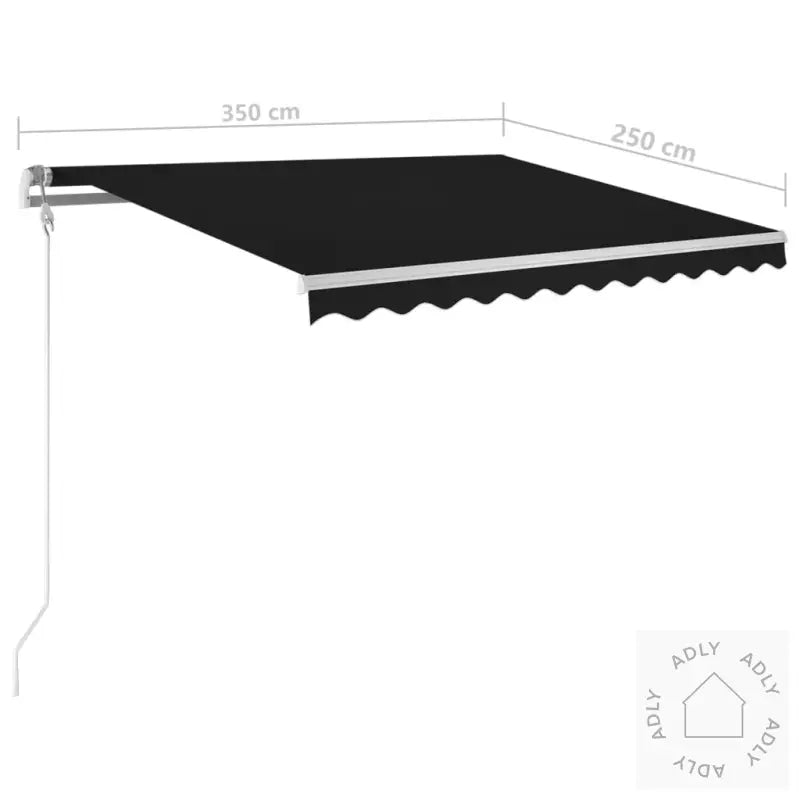 Manuell Uttrekkbar Markise Med Stolper 3,5X2,5 M Antrasitt
