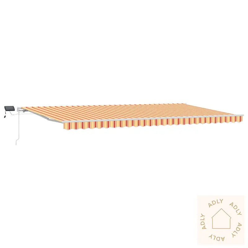 Manuell Uttrekkbar Markise Med Led Gul Og Oransje 600X300 Cm