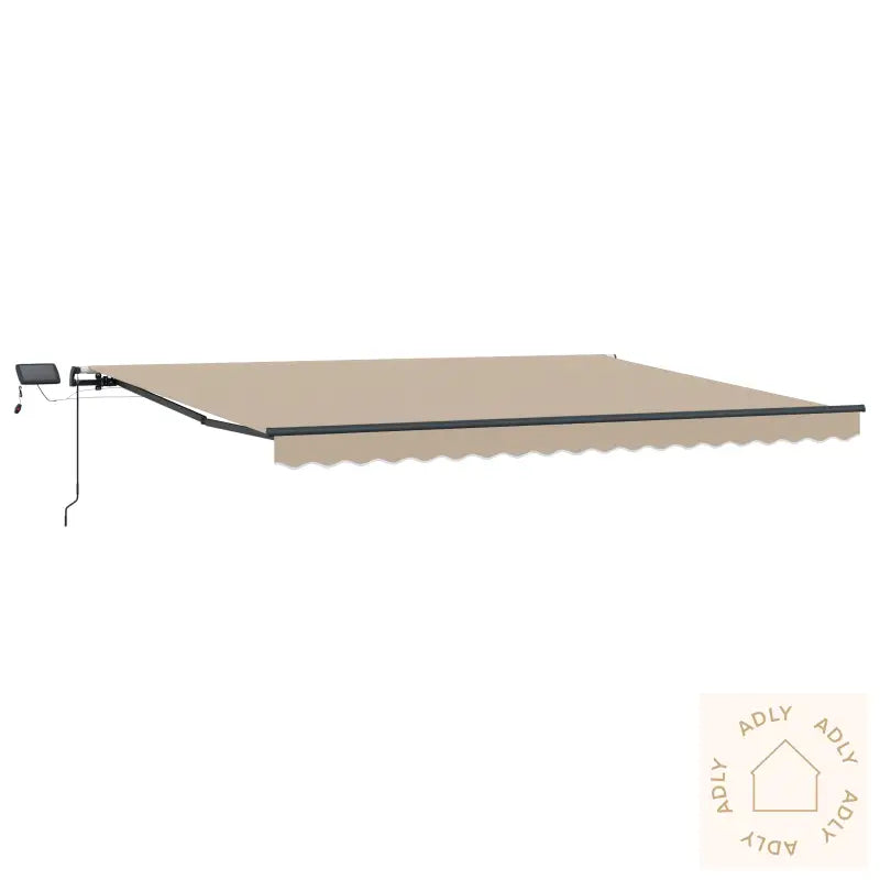 Manuell Uttrekkbar Markise Med Led Beige 400X300 Cm