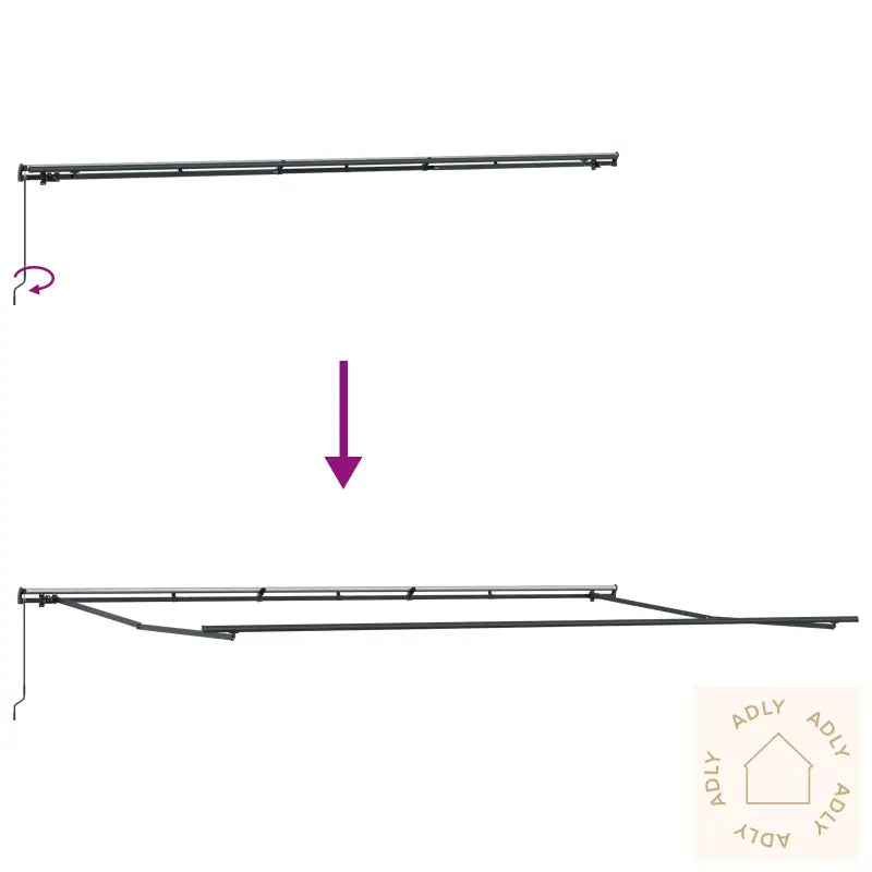 Grønn Og Hvit Manuell Uttrekkbar Markise 600X350 Cm