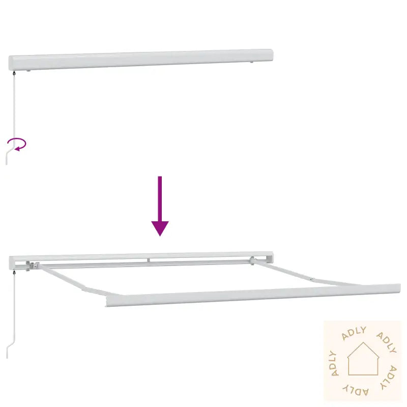Manuell Uttrekkbar Markise Hvit 300X250 Cm