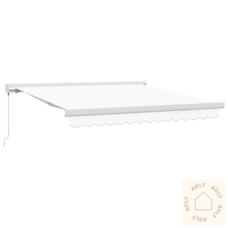Manuell Uttrekkbar Markise Hvit 300X250 Cm