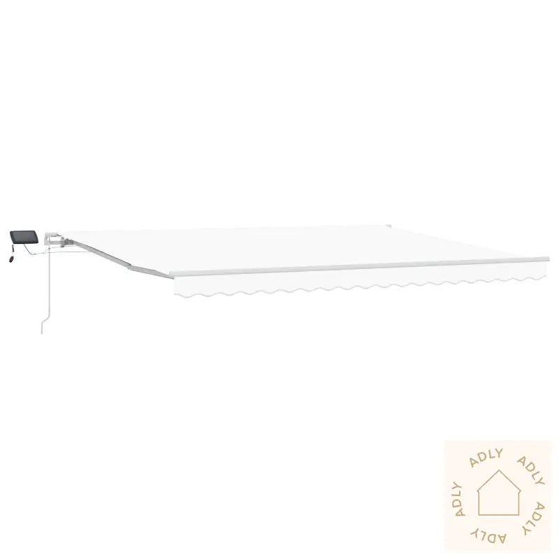 Manuell Uttrekkbar Markise Med Led Hvit 450X300 Cm