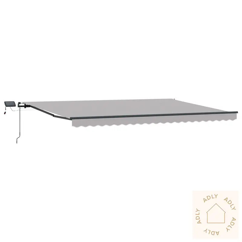 Manuell Uttrekkbar Markise Med Led Lysegrå 500X350 Cm