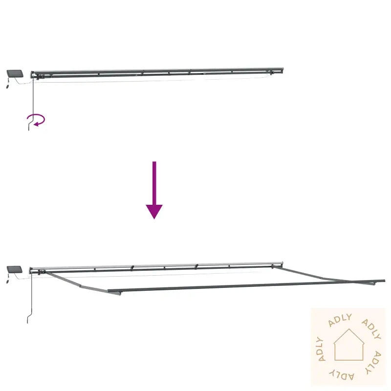 Manuell Uttrekkbar Markise Med Led Rød 600X350 Cm