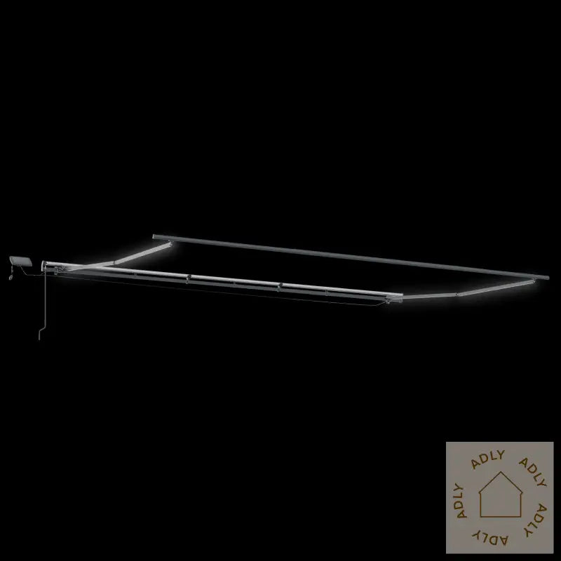 Manuell Uttrekkbar Markise Med Led Hvit 600X350 Cm