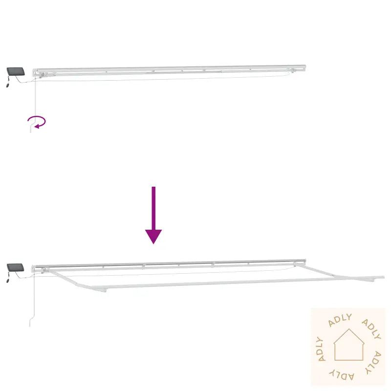 Manuell Uttrekkbar Markise Med Led Multicolor Stripe 600X300 Cm