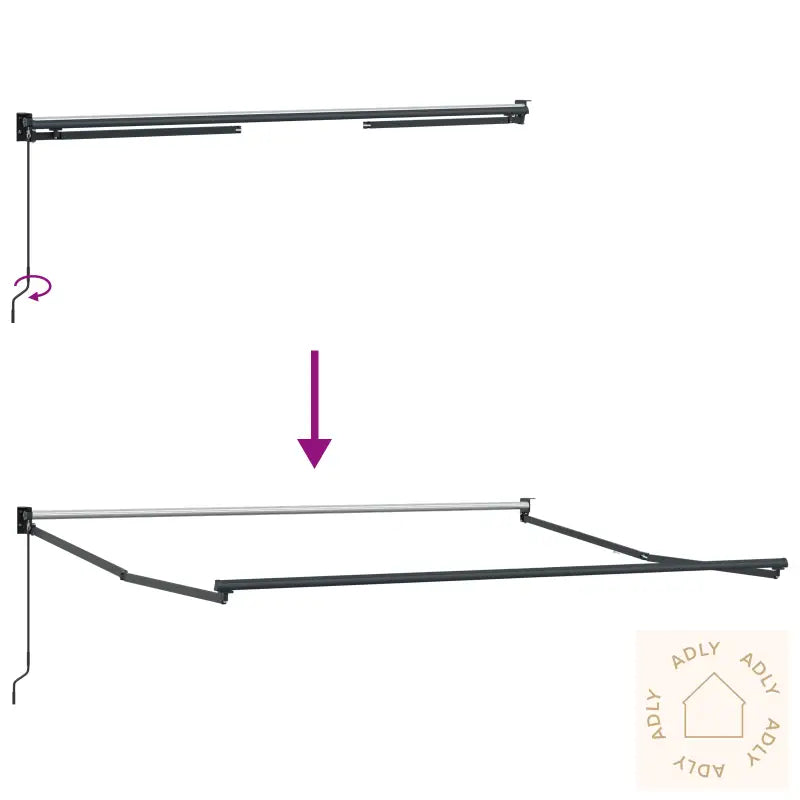 Manuell Uttrekkbar Markise Rød 300X250 Cm