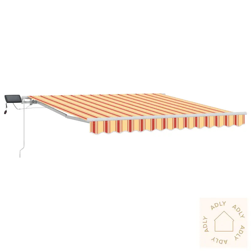Manuell Uttrekkbar Markise Med Led I Gul Og Oransje 300X250 Cm
