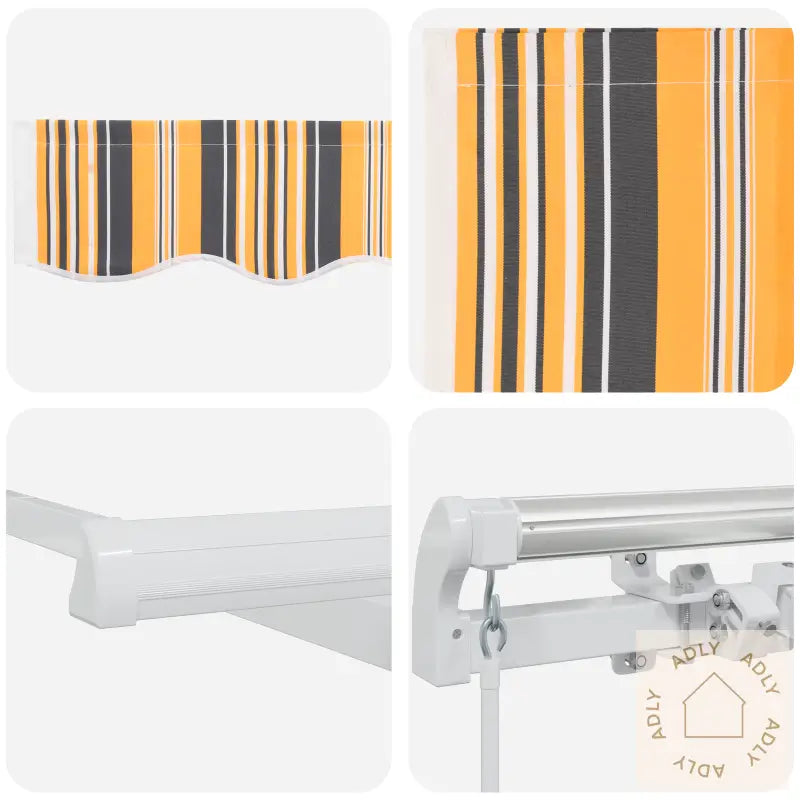 Manuell Uttrekkbar Markise Multi-Farge Stripe 500X350 Cm