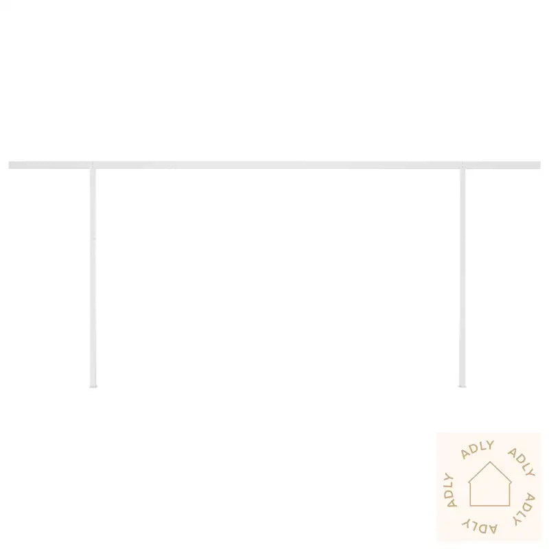 Manuell Uttrekkbar Markise Med Stolper 6X3,5 M Gul Og Hvit