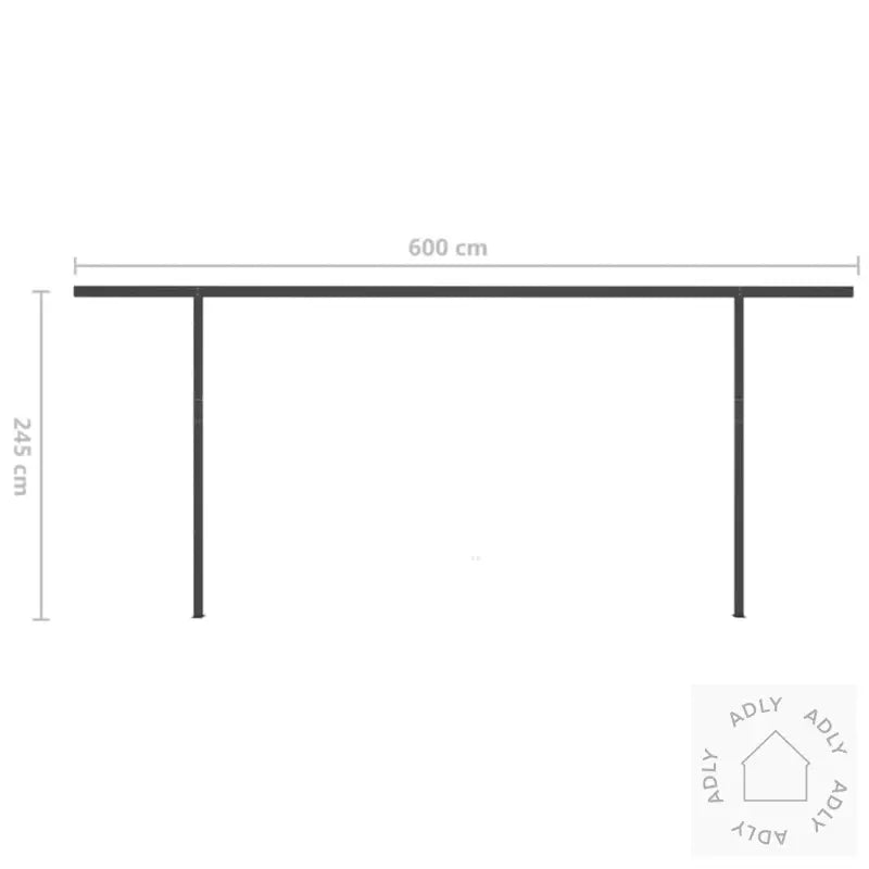 Manuell Uttrekkbar Markise Med Led 6X3 M Kremhvit