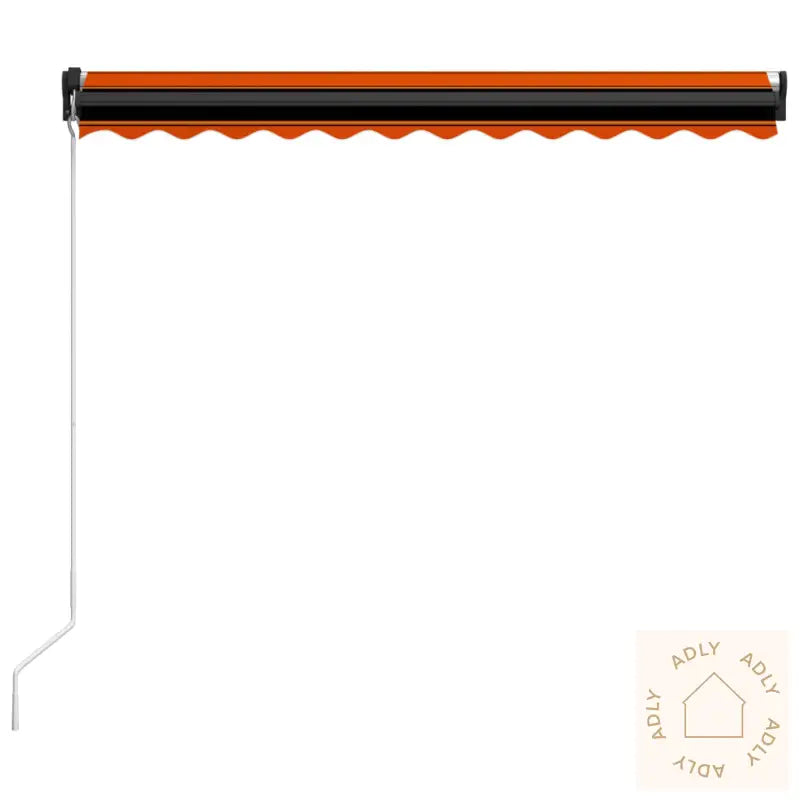 Manuell Uttrekkbar Markise 350X250 Cm Oransje Og Brun