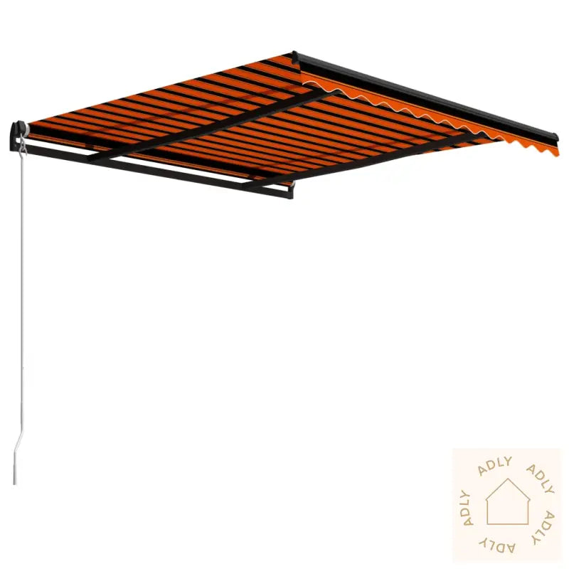 Manuell Uttrekkbar Markise 350X250 Cm Oransje Og Brun