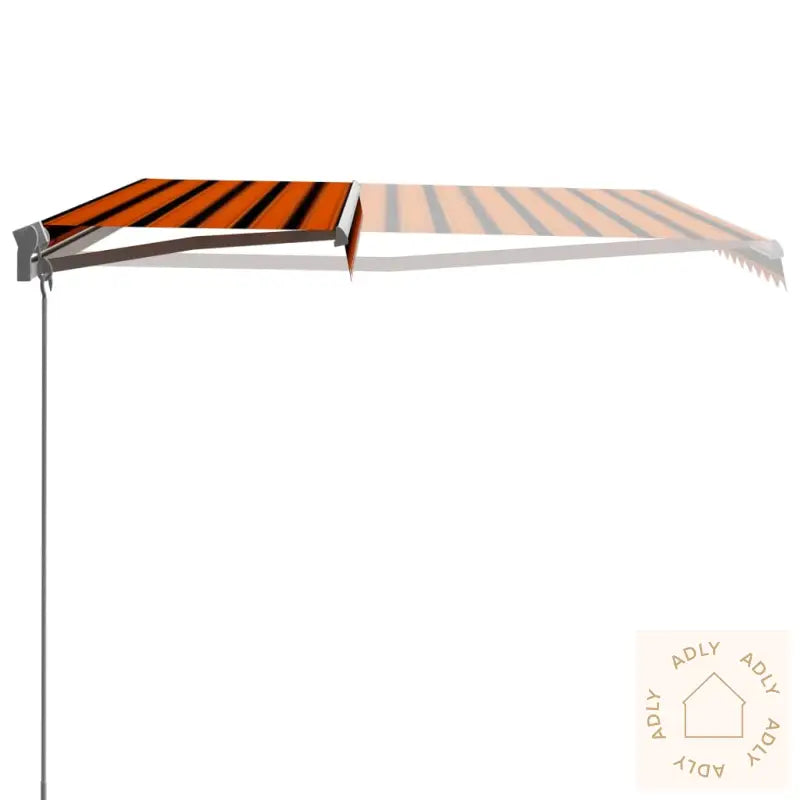 Manuell Uttrekkbar Markise 450X300 Cm Oransje Og Brun