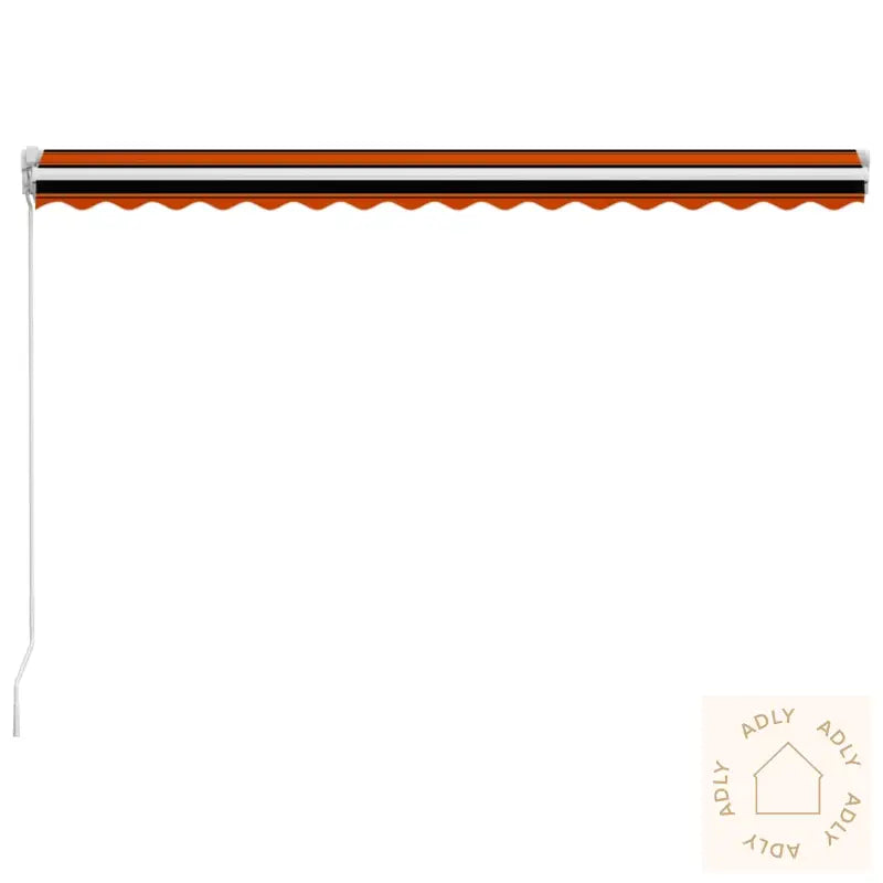 Manuell Uttrekkbar Markise 450X300 Cm Oransje Og Brun