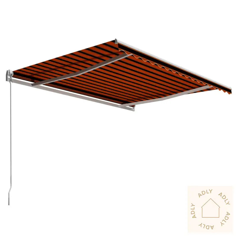 Manuell Uttrekkbar Markise 450X300 Cm Oransje Og Brun